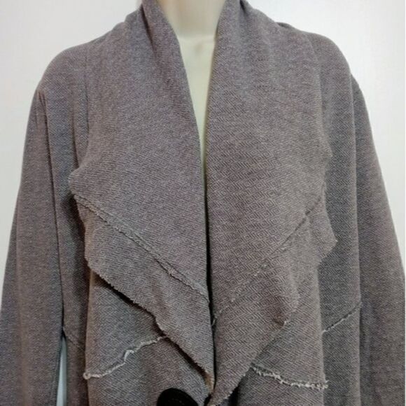 Quiksilver Diagonal Knit Draped Cardigan Gray Small - Picture 5 of 12